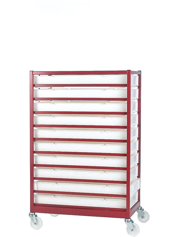 Mobile Tray Racks Complete with 10 Polypropylene Trays